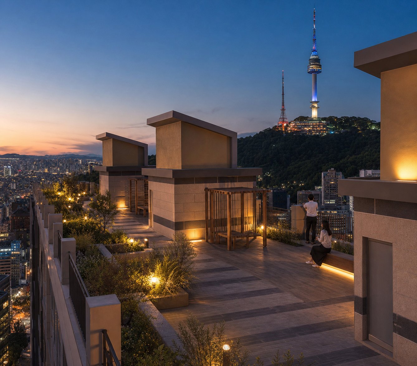 남산 노을을 바라보는 더코리츠힐 남산 루프탑